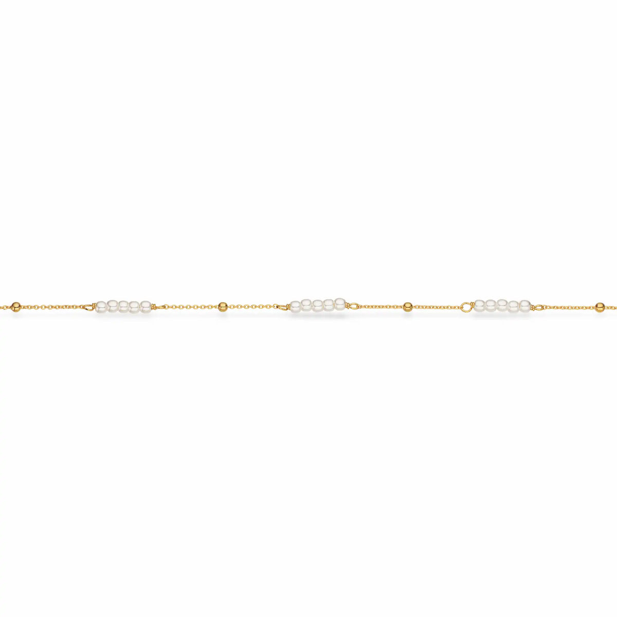 Scrouples - Forgyldt armbånd, med små barokke perler 17+2 cm - Model: 38762A,M