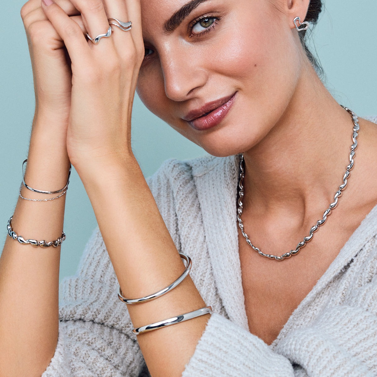 Scrouples - Armbånd, sølv, dråber - Model: 39412A,M