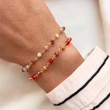 Scrouples - Armbånd - Forgyldt sølv, lilla+rosa krystaller - Model: 39652A,M