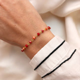 Scrouples - Armbånd - Forgyldt sølv, røde +rosa sten - Model: 39662A,M