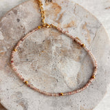 Scrouples - Armbånd, forgyldt sølv med lyserød kvarts - Modelnr: 39802A,M