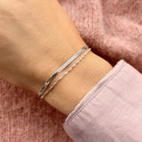 Scrouples -Armbånd db. række singapore/magic sølv rh 17+2 cm- Model: 39962A,M