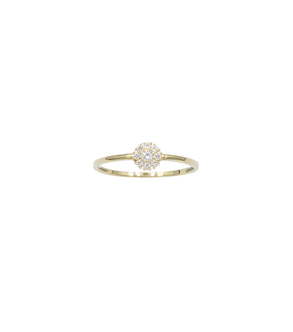 L&G - 8 kt. guldring roset med zirkoner - Model: 400200