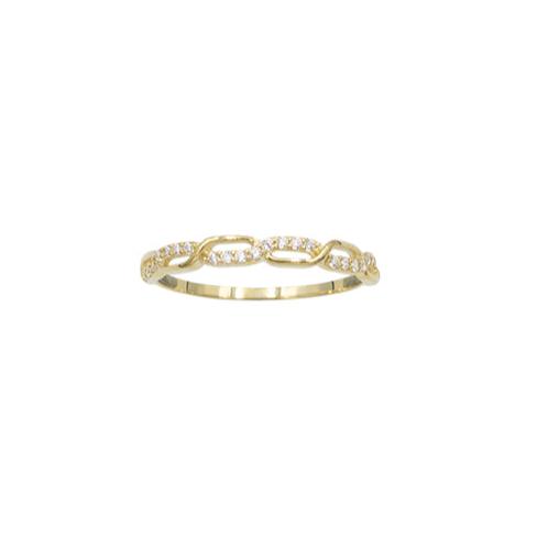 L&G - 8 kt. guldring med zirkoner - Model: 400204