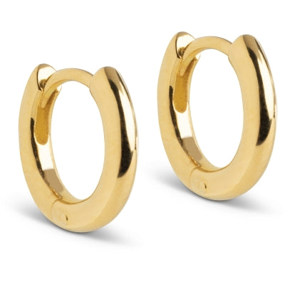 Enamel -  Chunky classic - 8mm Forgyldt sølv Hoops  - Model: E248G
