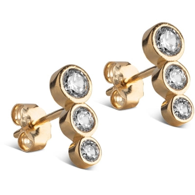 Enamel - Trinity CZ 4,5mm forgyldt 18kt sølv med klare sten - Model: E397G