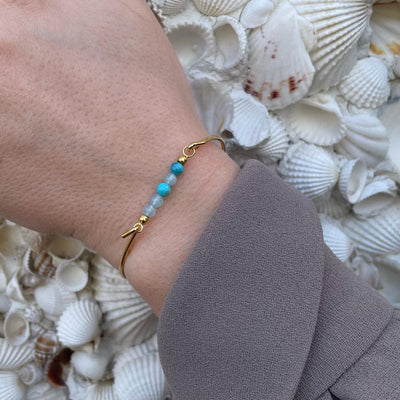 Heiring Multi armring med Mix turkis og akvamarin top