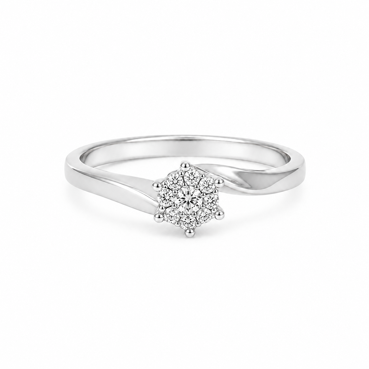 Diamant ring i 14 kt. guld med i alt: 0,18ct diamant - Model: 40-22580