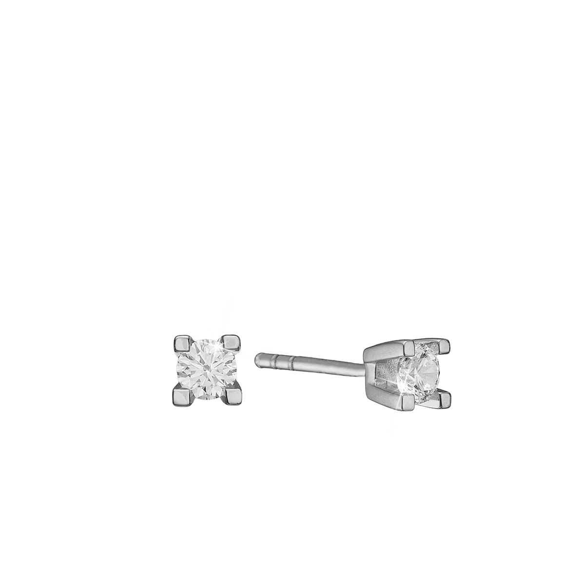 Aagaard Eternity Ørestikker 14 Karat Hvidguld Med 2x0,10ct W/SI Diamant