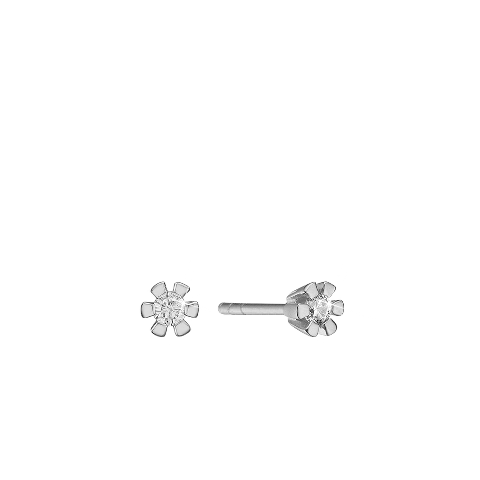 Aagaard - ETERNITY 14KT HVIDGULD ØRESTIK 2X0,10CT WSI 6/GRAB