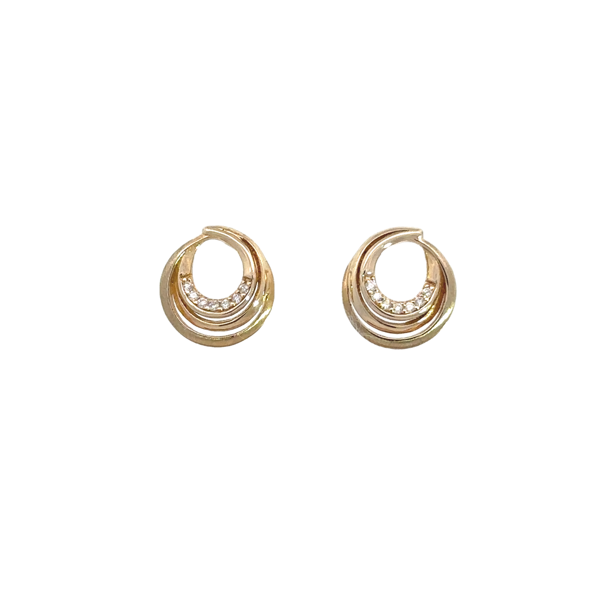 14 kt. Guld ørestik med diamant 0,04 w/si - Model: 10-22158
