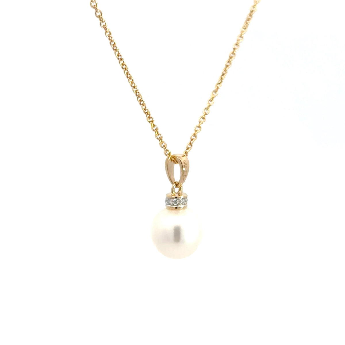 14 kt. diamant perle vedhæng m. 0,05ct w/si - Model: 20-22150