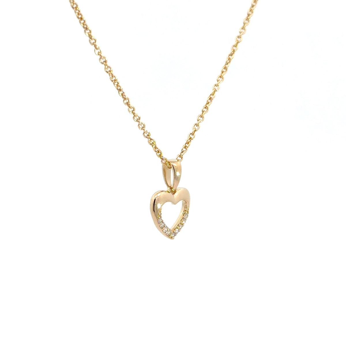 14 kt. Guld hjerte vedhæng -  med 0,045ct tw/si brillant - Model: 20-22164