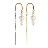 Jeberg Jewellery - Forgyldt - CORDELIA Pearls on a row ørekæde - Model: 52795