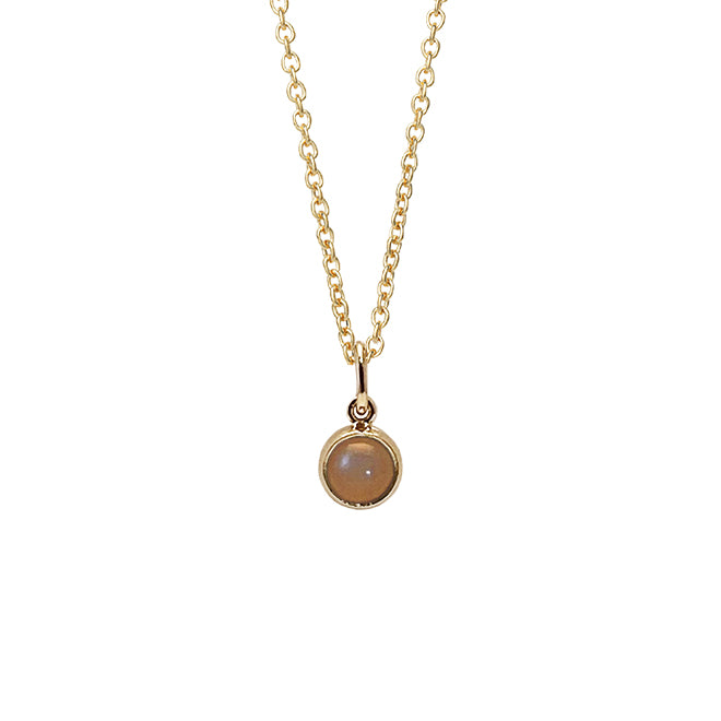 Heiring - Forgyldt sølv vedhæng med 6mm peach månesten - Model: 53-5-72FG
