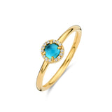 Spirit Icons - Euphoria, ring i forgyldt sølv med blå agat og hvide zirkoner - Model: 53582