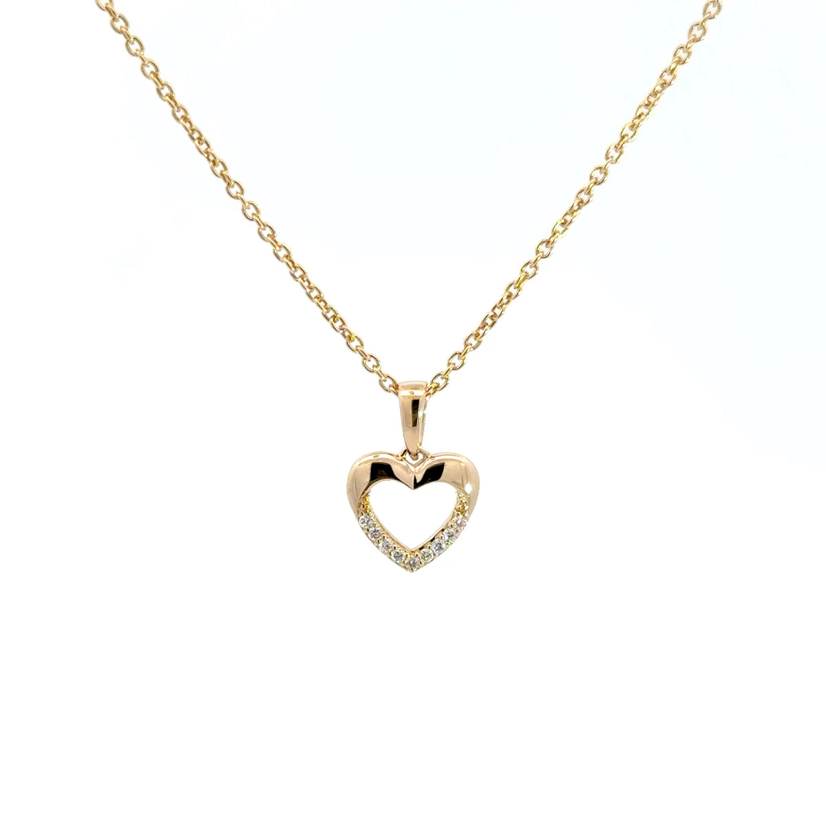 14 kt. Guld hjerte vedhæng -  med 0,045ct tw/si brillant - Model: 20-22164