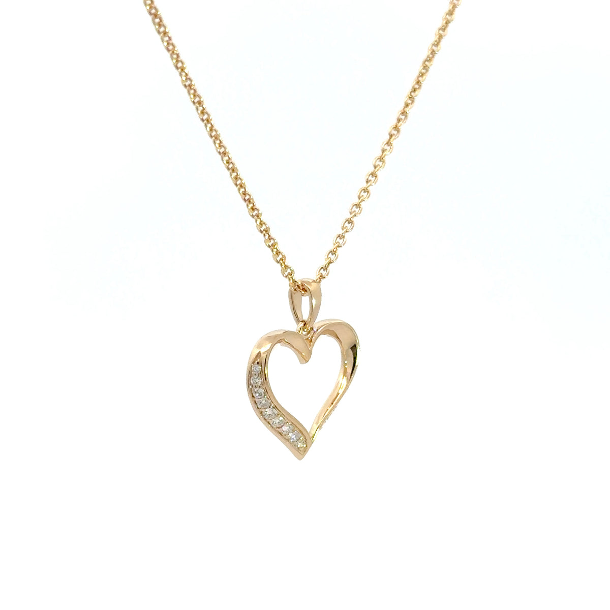 14 kt. Guld hjerte vedhæng -  med 0,13ct tw/si brillant - Model: 20-22158
