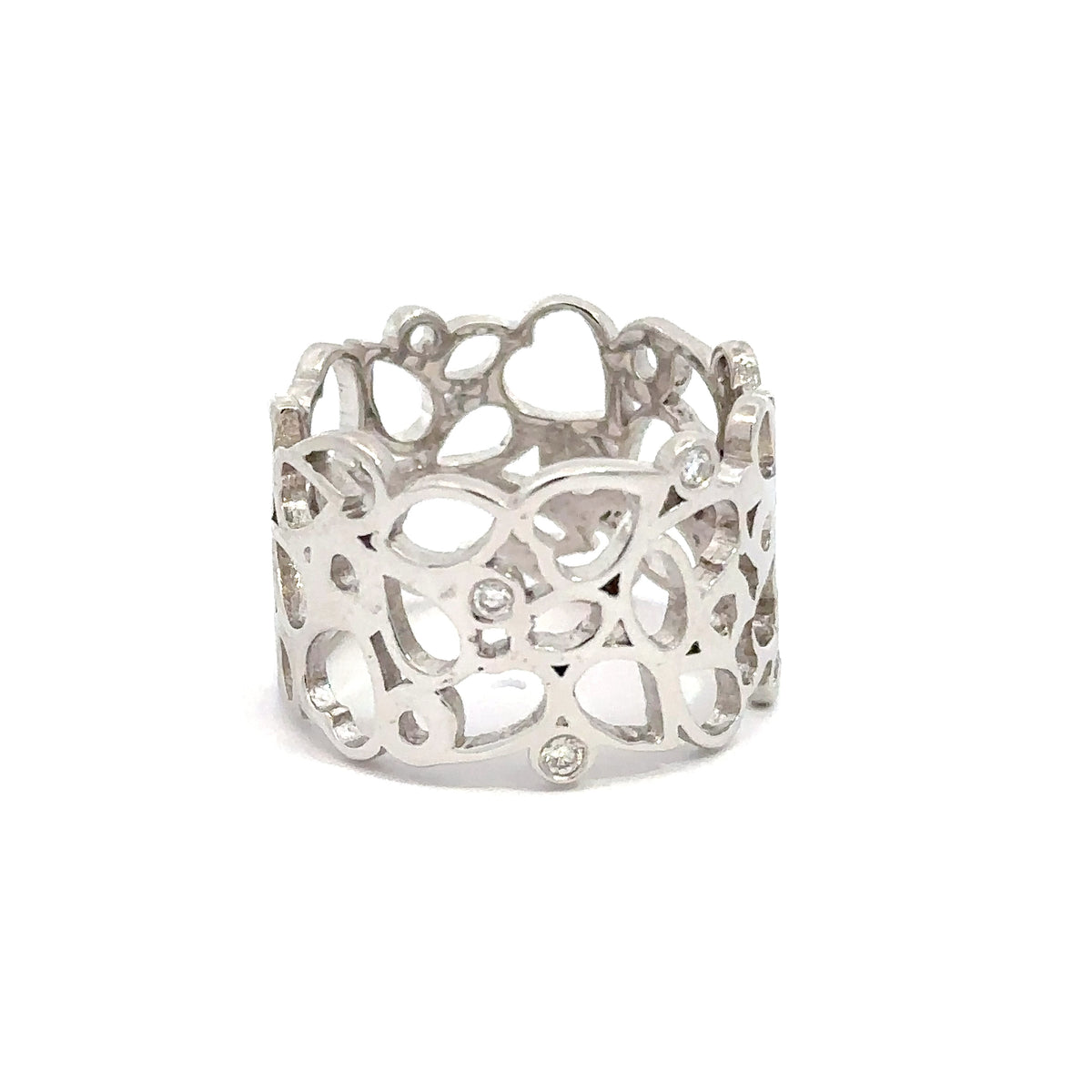 Nuran - Guldring i 14 kt. med hjerter og brillanter 0,12ct w/vs - Model: R2926 012
