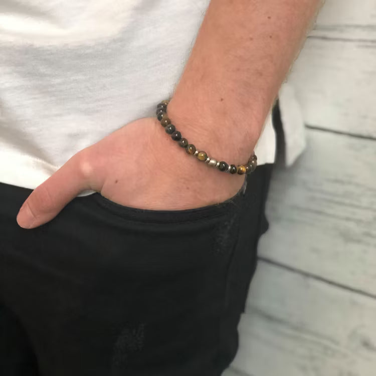 By Billgren - Herre stenarmbånd i sorte og brune sten (Bob) - Modelnr.: 8214