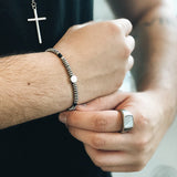 By Billgren - Herre ring, stål med mønster på toppen - Model: 5618