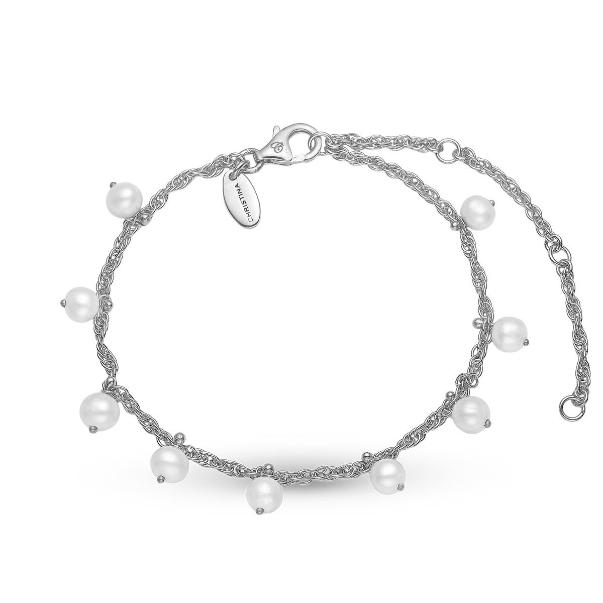 Christina Dangling Pearls armbånd i sølv – model 601-S47