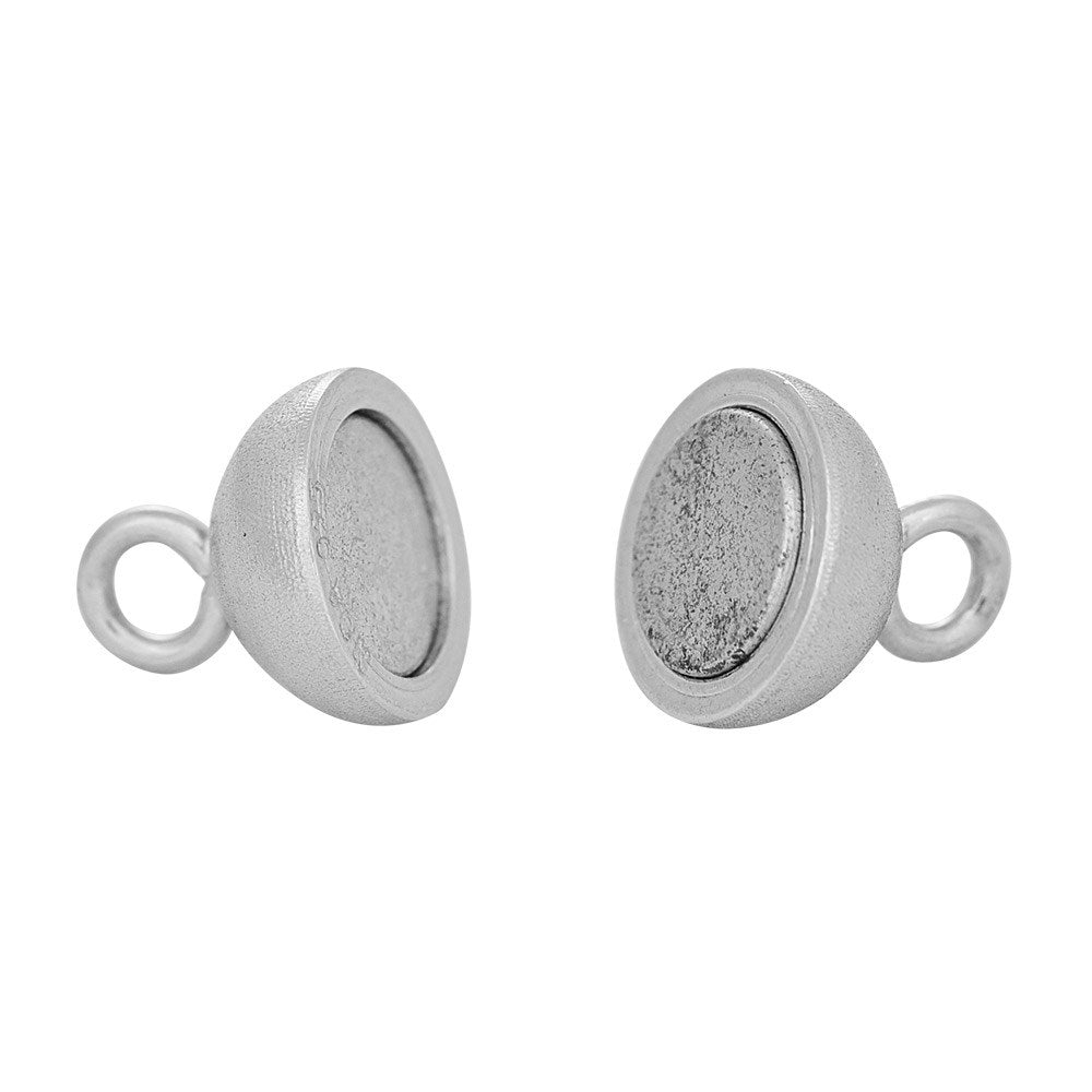 Siersbøl Rhod. Sølv magnet perlelås 8mm mat