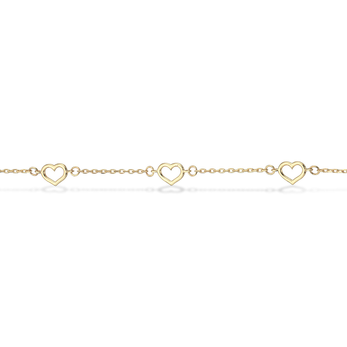 Scrouples - Guld armbånd 8 kt. med små åbne hjerter - Model nr.: 602283