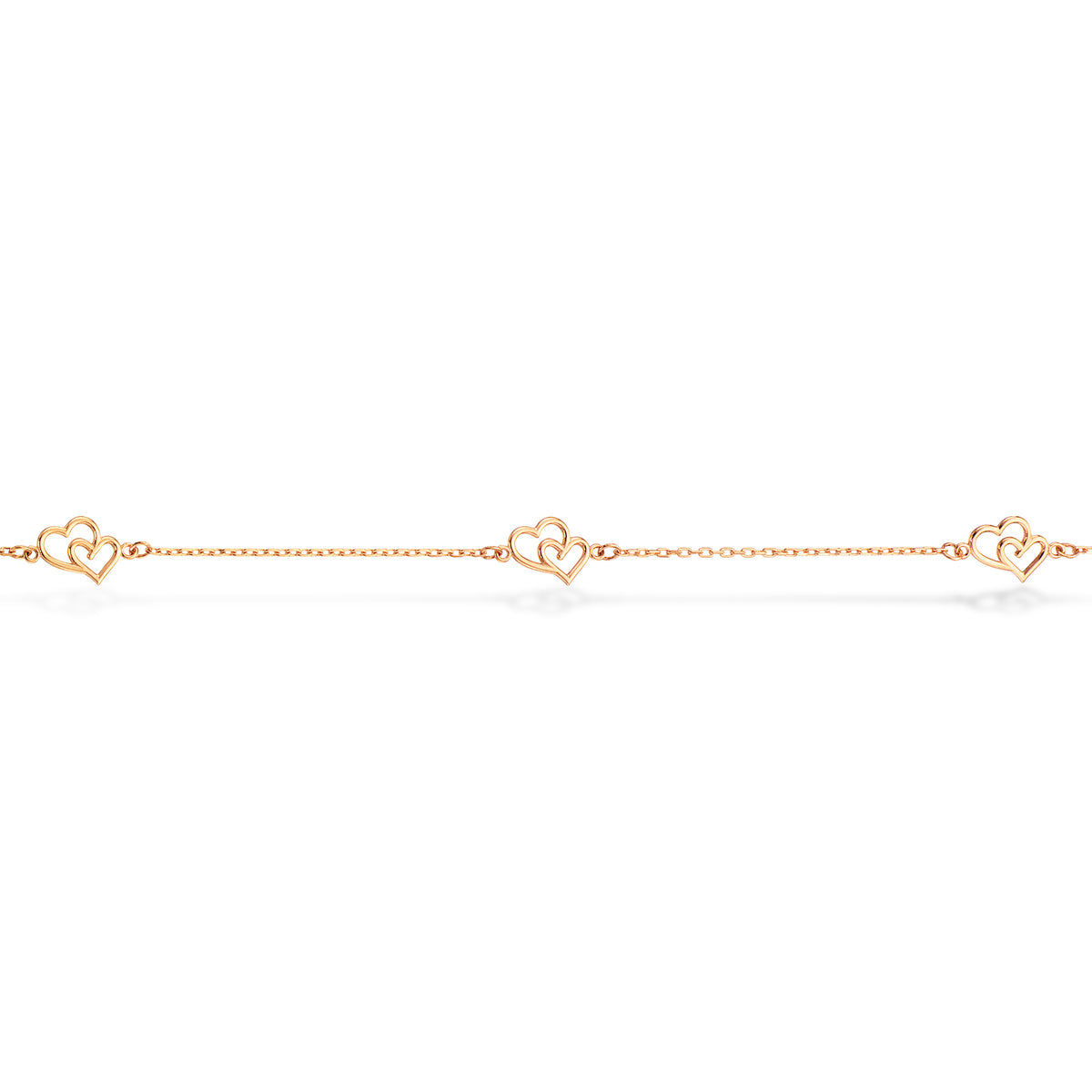 Scrouples - 8 kt. guld armbånd med hjerter - Model: 602453