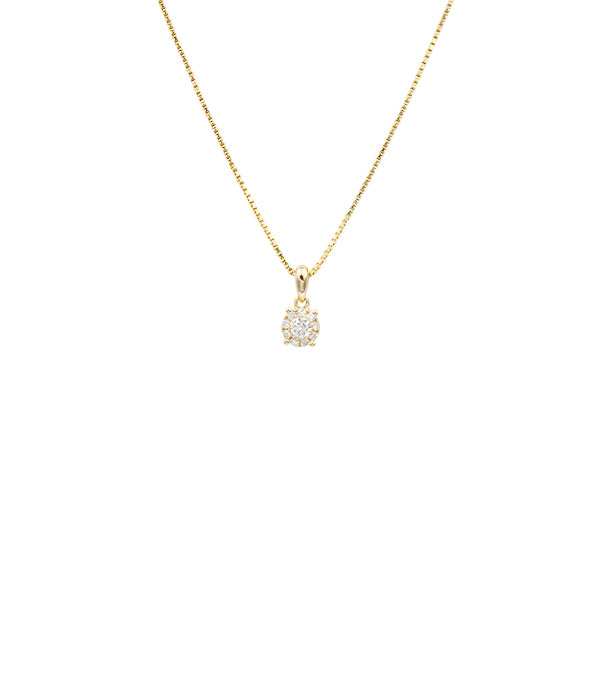 L&G - 14 kt guld vedhæng med brillanter 0,15 ct, forgyldt kæde - Modelnr: 604021