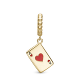 Christina Jewelry - Ace of Hearts, forgyldt charm til læderarmbånd 6 mm - Model: 610-G123