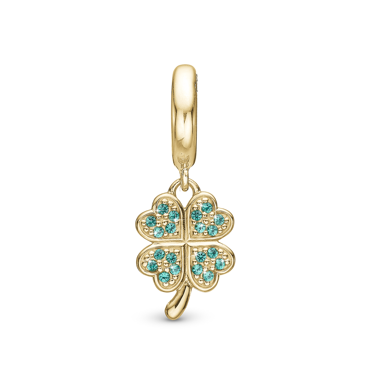 Christina Lucky Clover charm i forgyldt sølv – model 610-G124