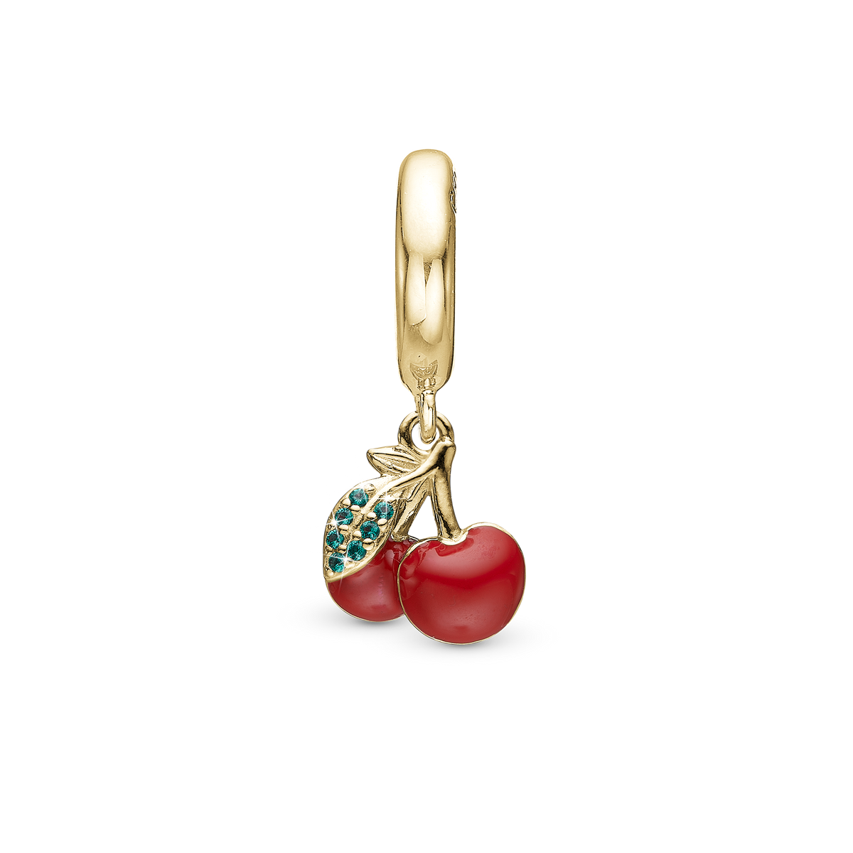 Christina Happy Cherries charm i forgyldt sølv – model 610-G129