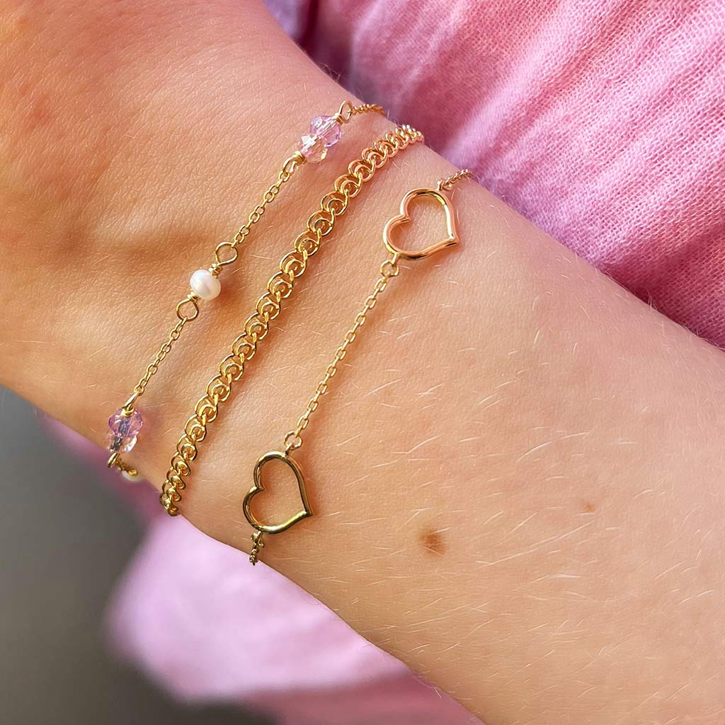 Scrouples - Armbånd forgyldt med hjerter - Model: 611322