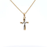Amore Jewelry - 14 kt. guld vedhæng, kors med diamant, 0,03ct w/si - 20-22143