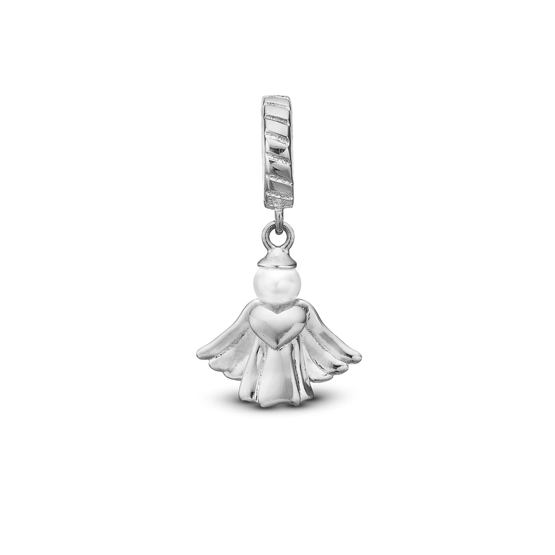 Christina Jewelry - Christmas Angel 2023, sølv charm til slim læder og sølvarmbånd - Model: 623-Christmas23-S