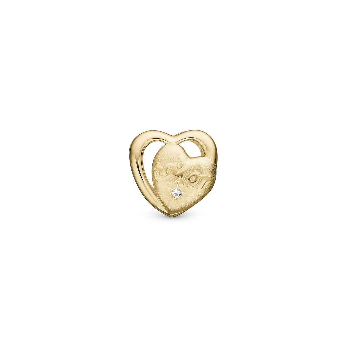 Christina Mor I love You charm 4 mm i forgyldt sølv – model 623-G312
