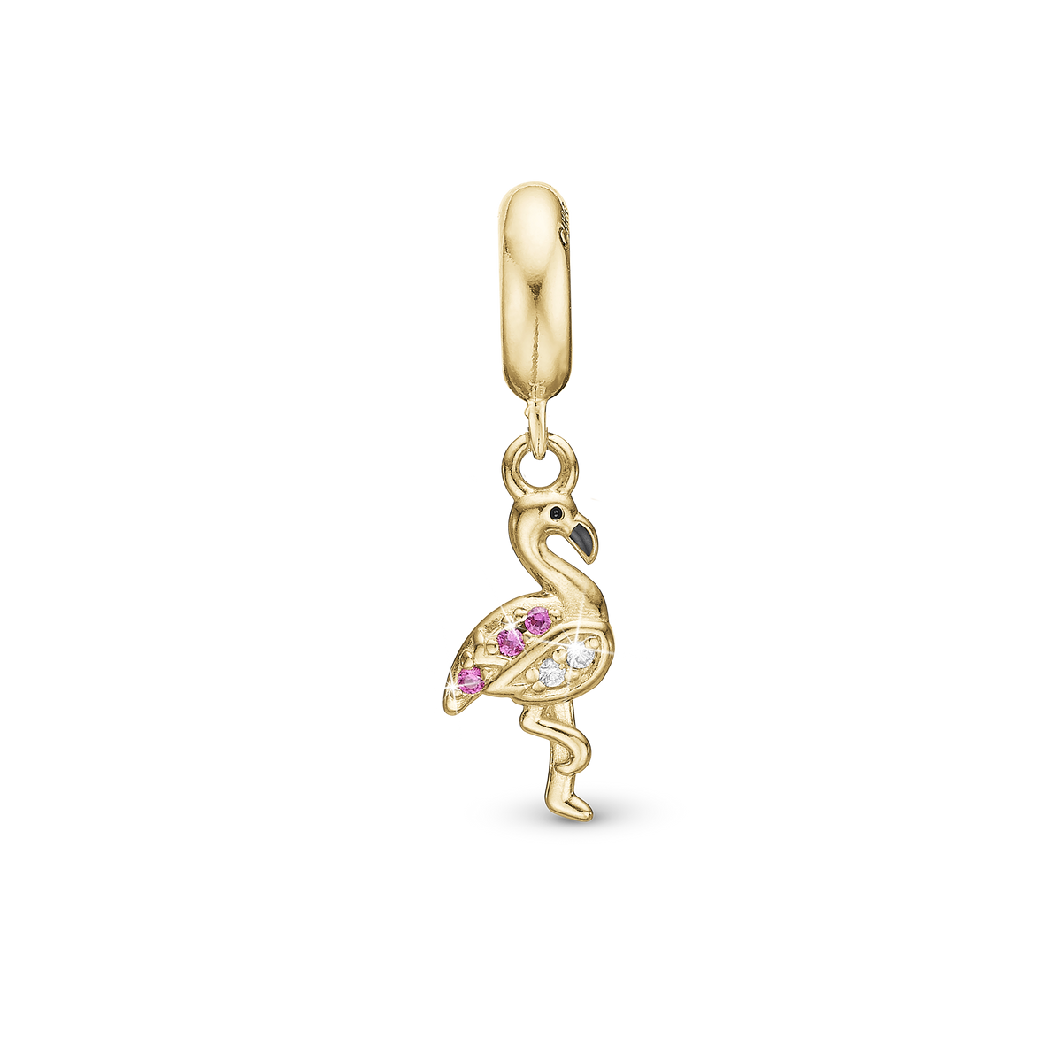 Christina Flamingo hænger-charm 4 mm i forgyldt sølv – model 623-G315