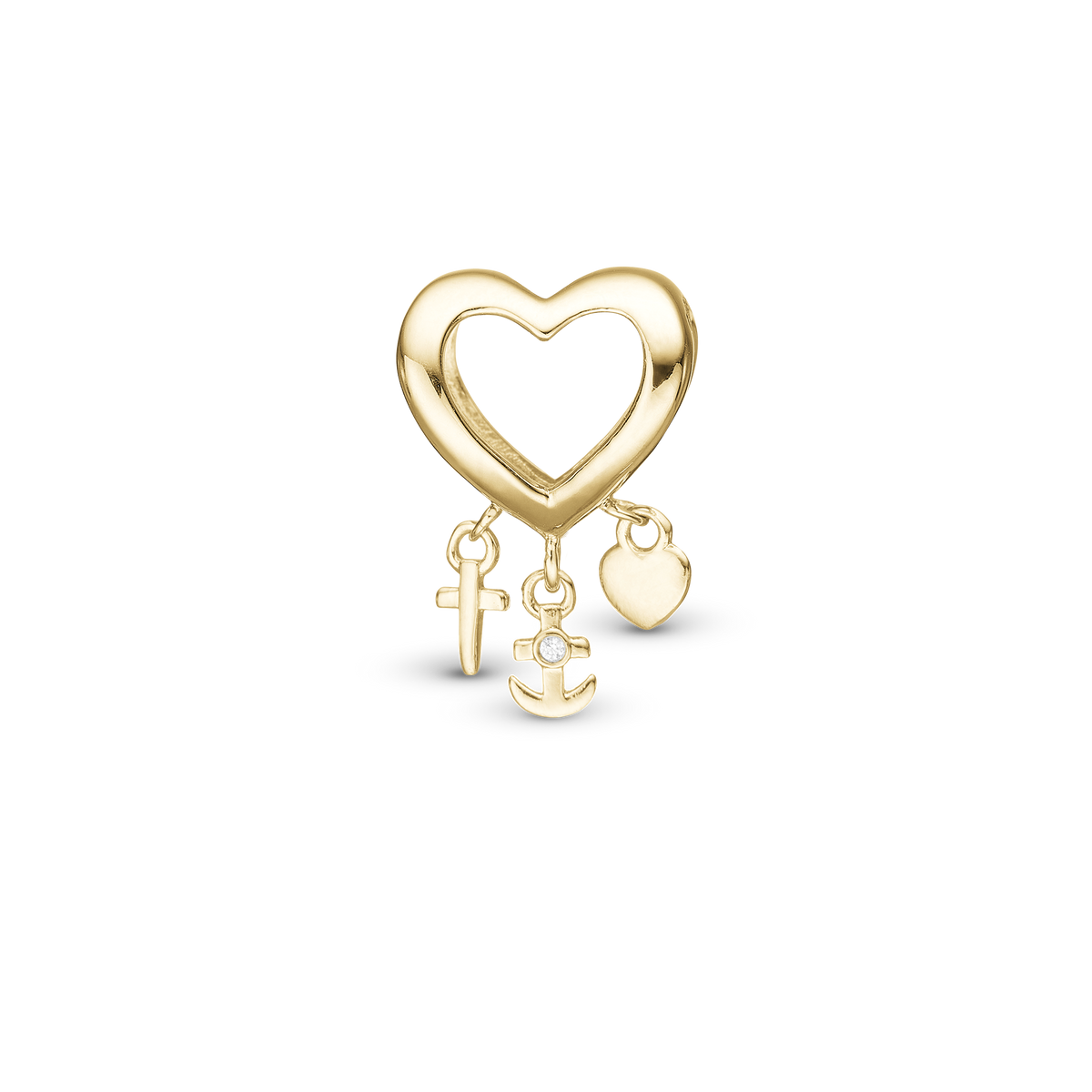Christina My Faith, Hope & Love charm 4 mm i forgyldt sølv – model 623-G328