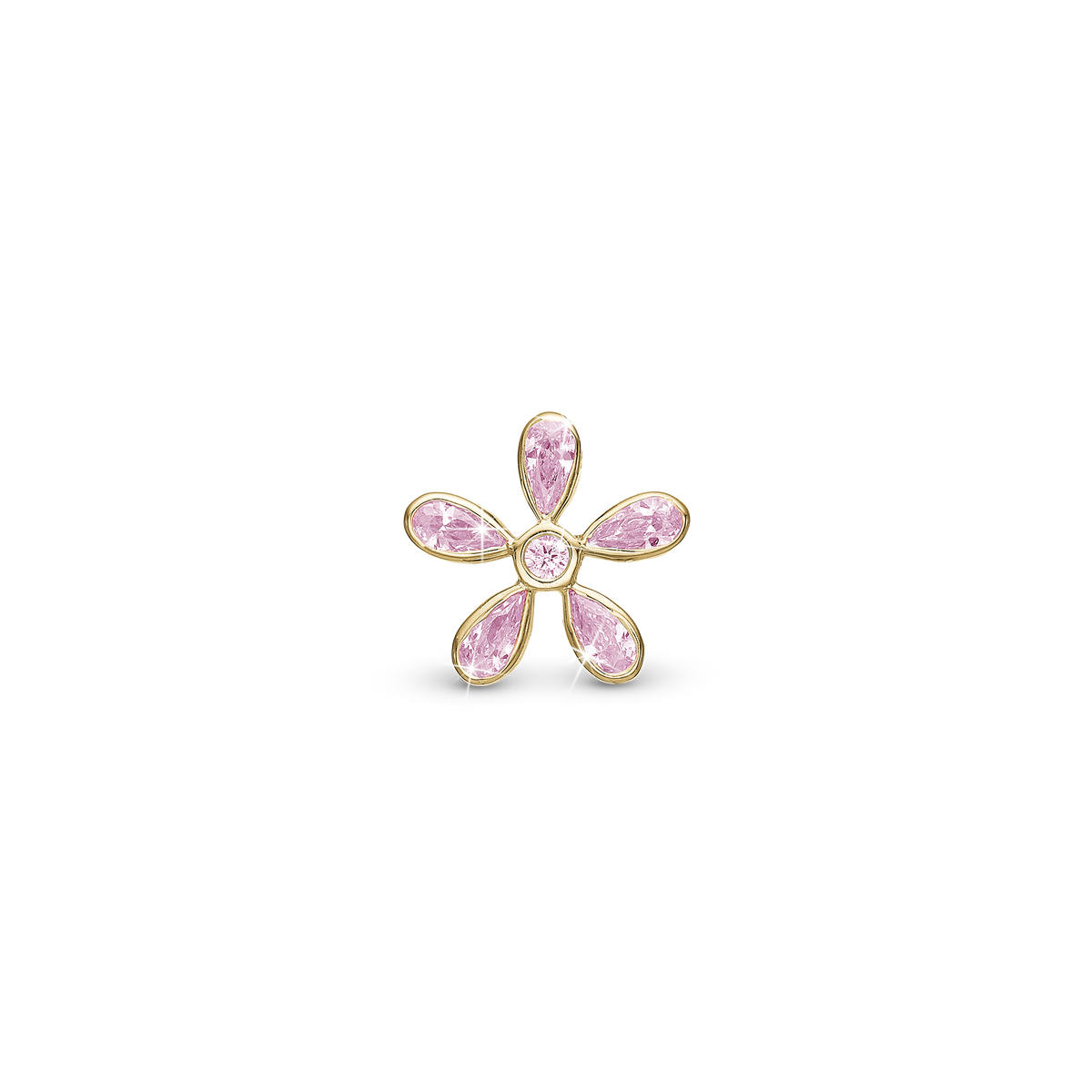 Christina Magical Pink Flower charm 4 mm i forgyldt sølv – model 623-G334
