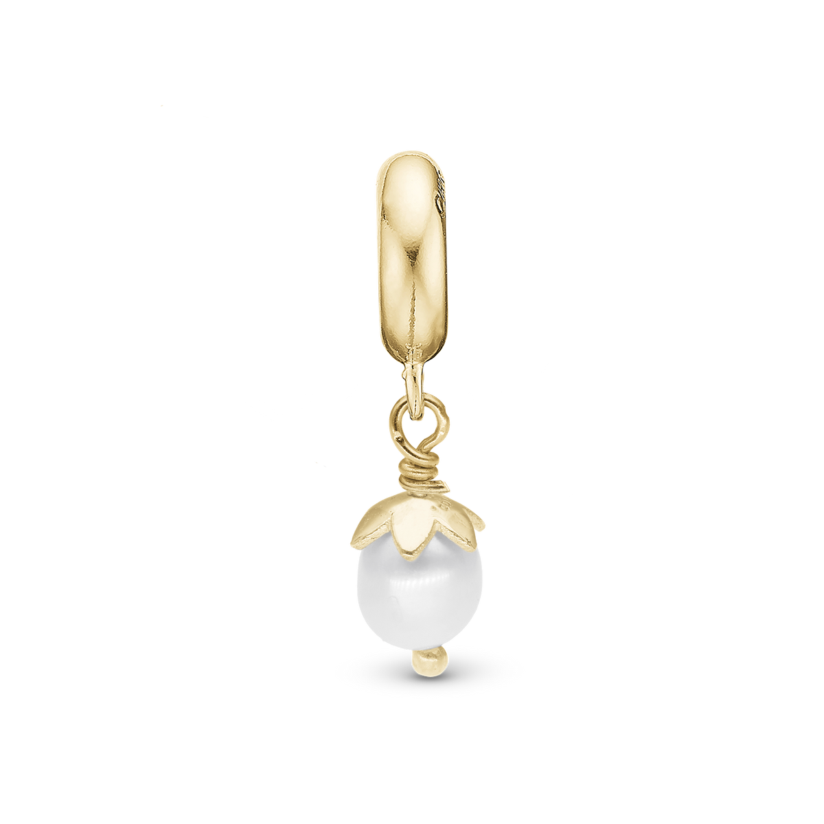 Christina Sparkling Pearl hænger-charm 4 mm i forgyldt sølv – model 623-G368