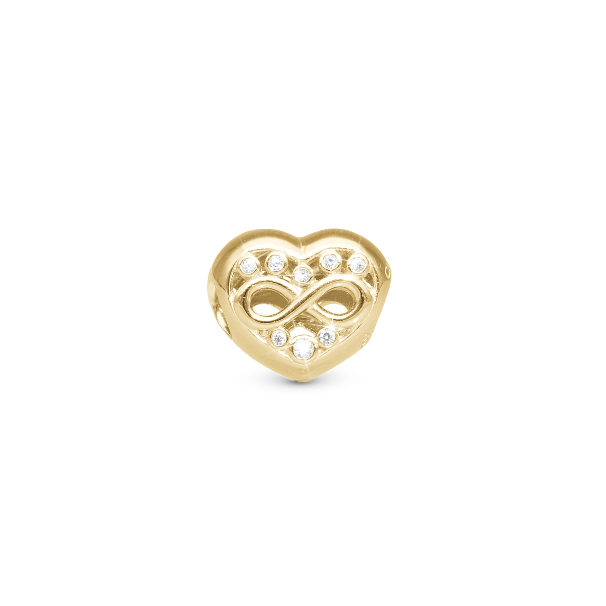 Christina Eternity Love heart charm 4 mm i forgyldt sølv – model 623-G381