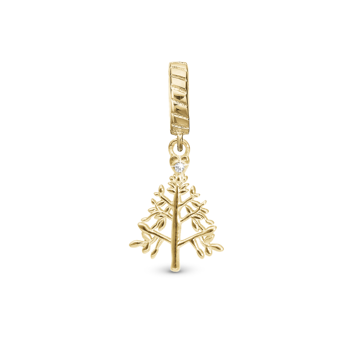 Christina Christmas 2025 Christmas Tree hænger-charm 4 mm i forgyldt sølv – model 623-G386