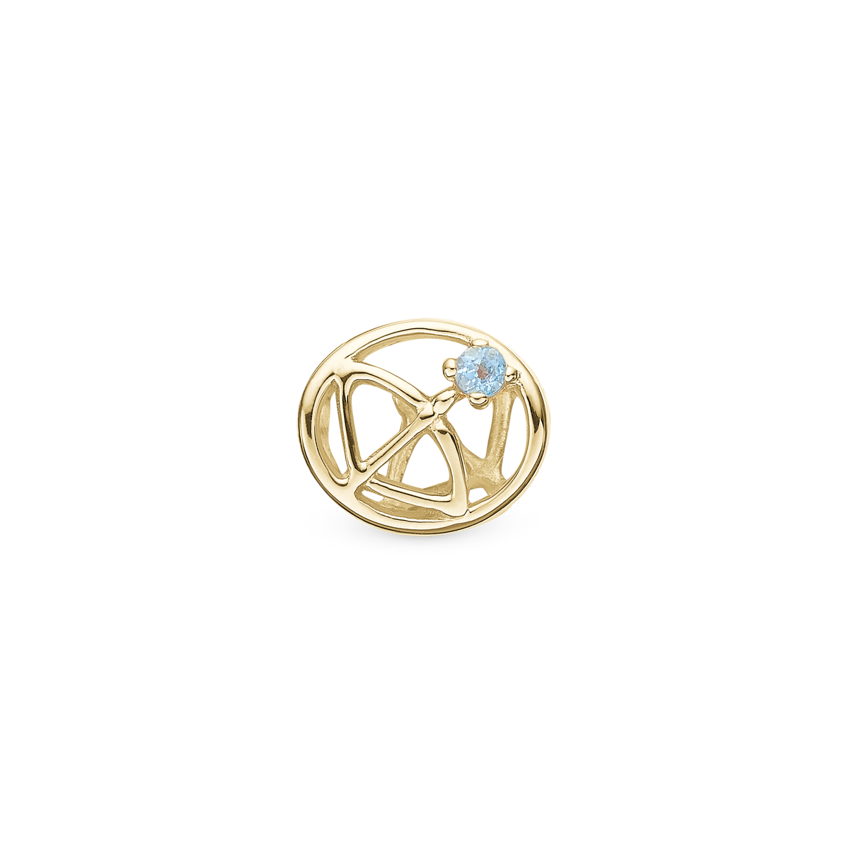 Christina Stjernetegn Skytte charm 4 mm i forgyldt sølv – model 623-G64