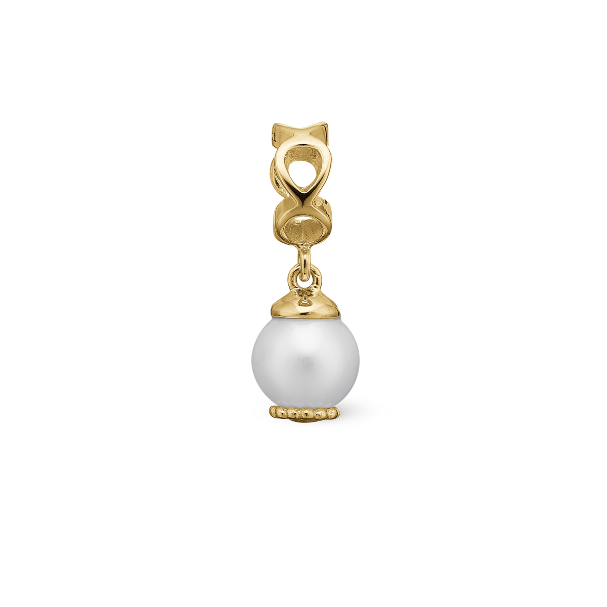 Christina Moving Pearl hænger-charm 4 mm i forgyldt sølv – model 623-G95