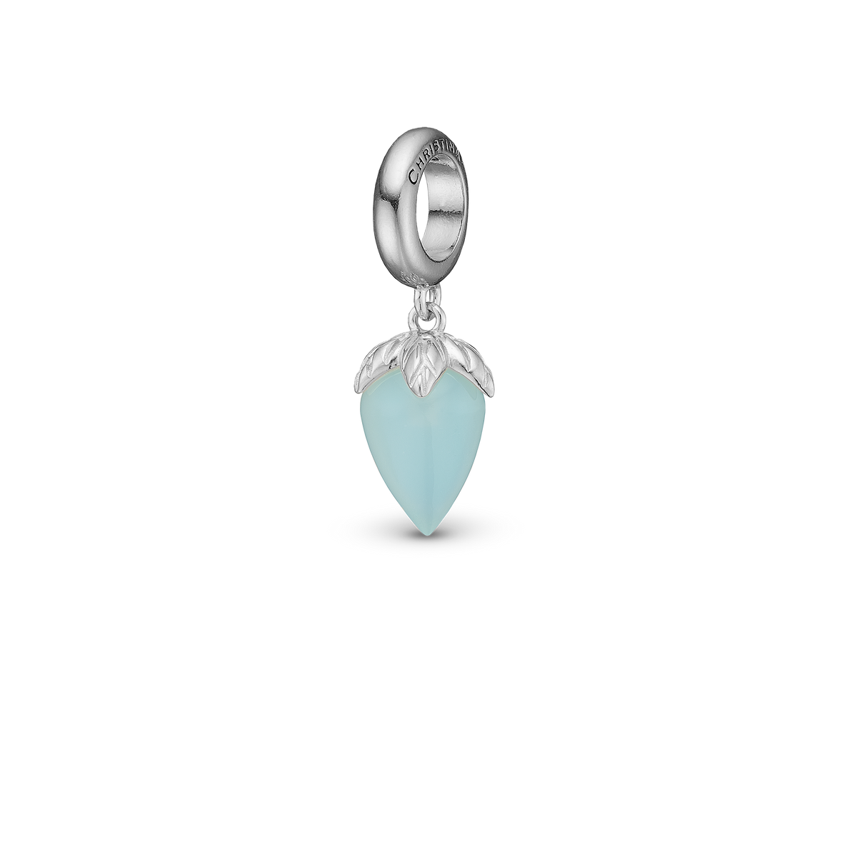 Christina Blue Chalcedony hænger-charm 4 mm i sølv – model 623-S249BLUE