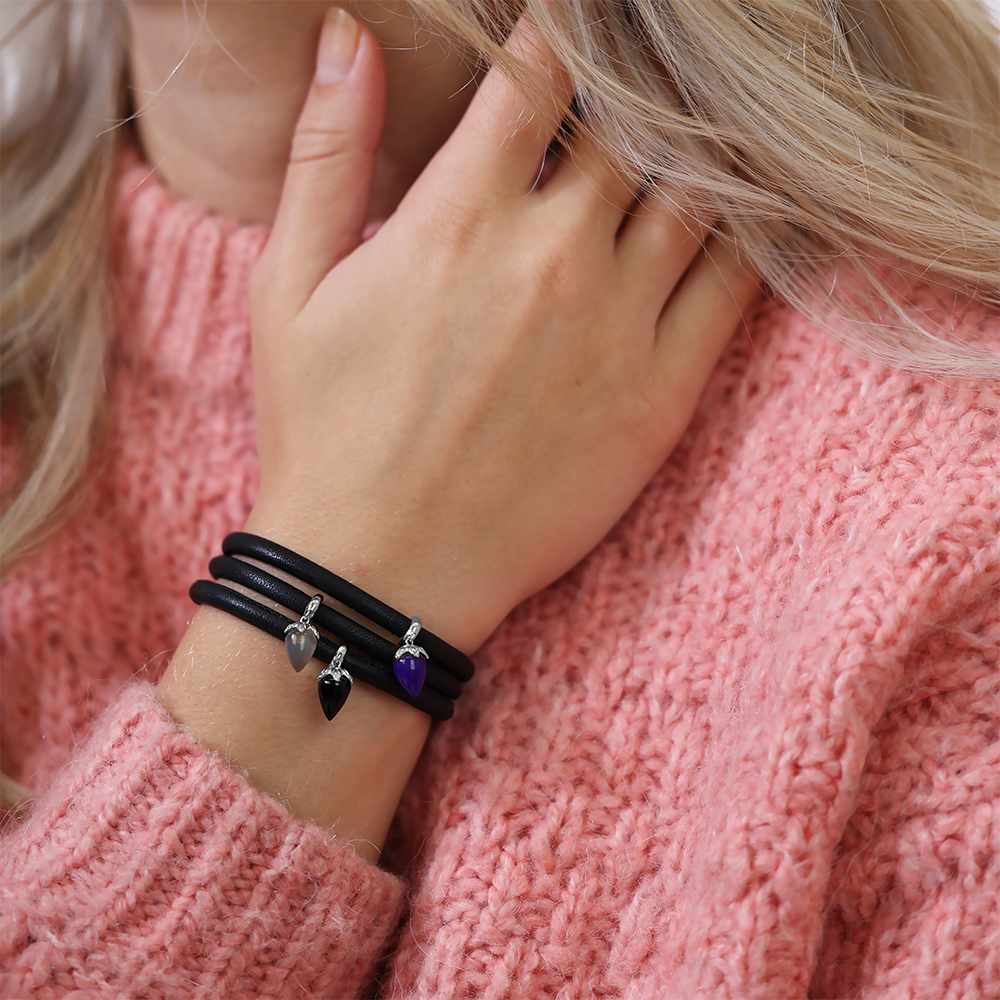 Christina Purple Chalcedony hænger-charm 4 mm i sølv – model 623-S249PURPLE – billede 3