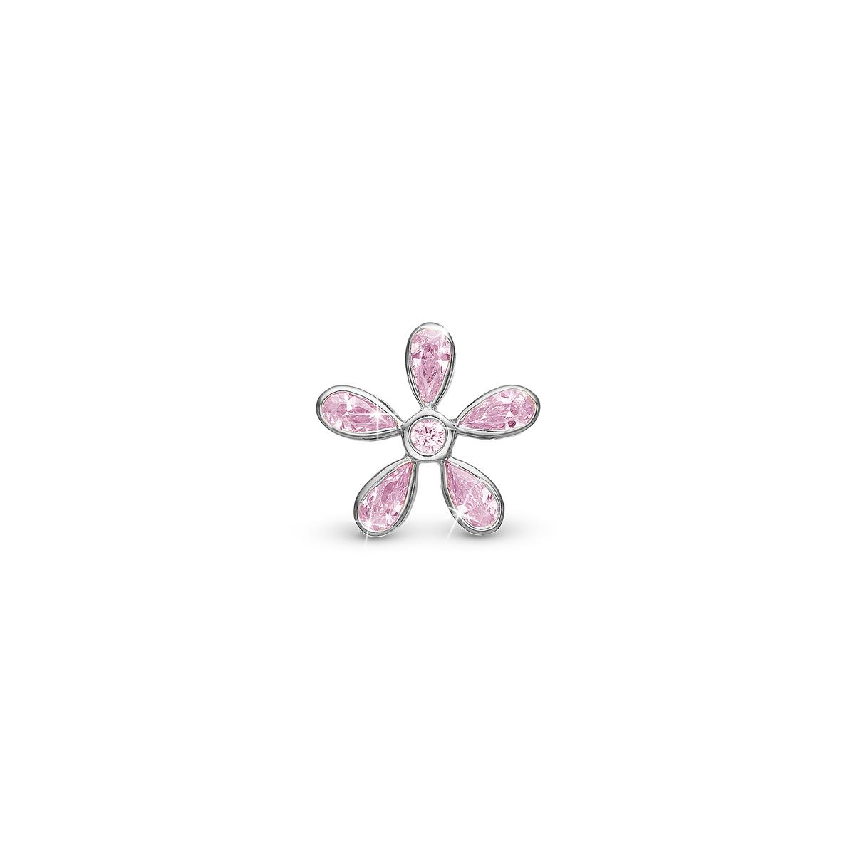 Christina Magical pink Flower charm 4 mm i sølv – model 623-S334