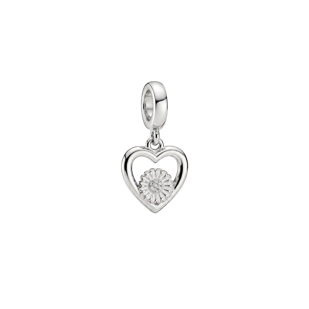 Christina Jewelry - Marguerite Flower Love charm 4 mm, sølv - Model: 623-S399