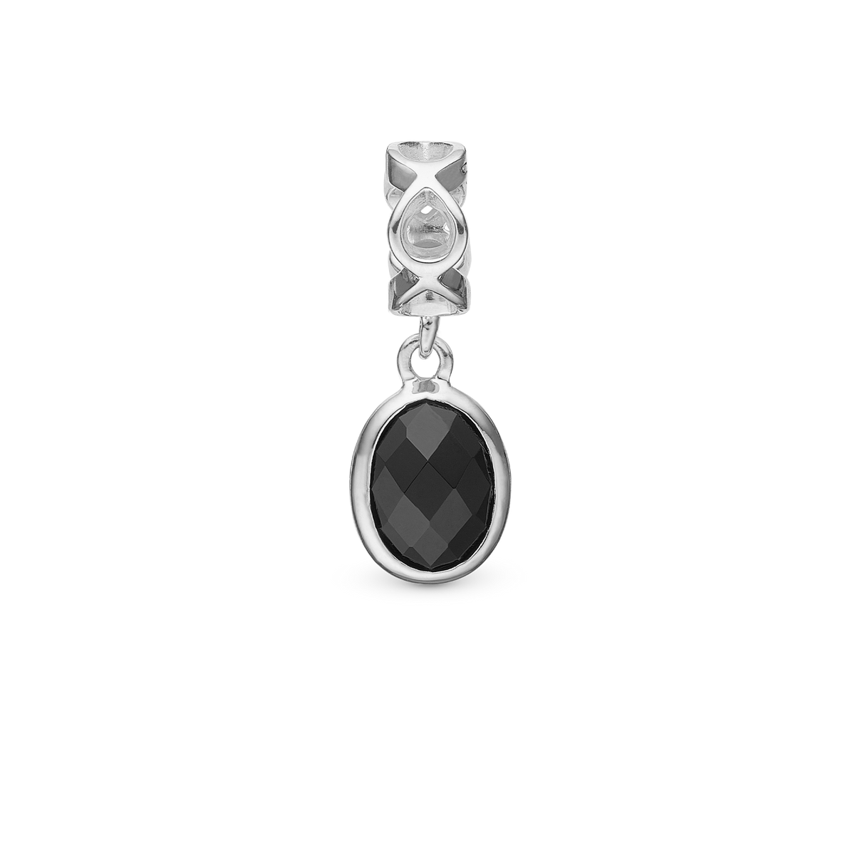 Christina Moving Onyx hænger-charm 4 mm i sølv – model 623-S47